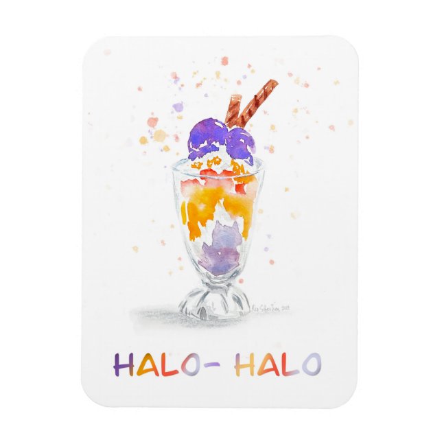 Filipino / Philippine Halo Halo Watercolor Magnet (Vertical)