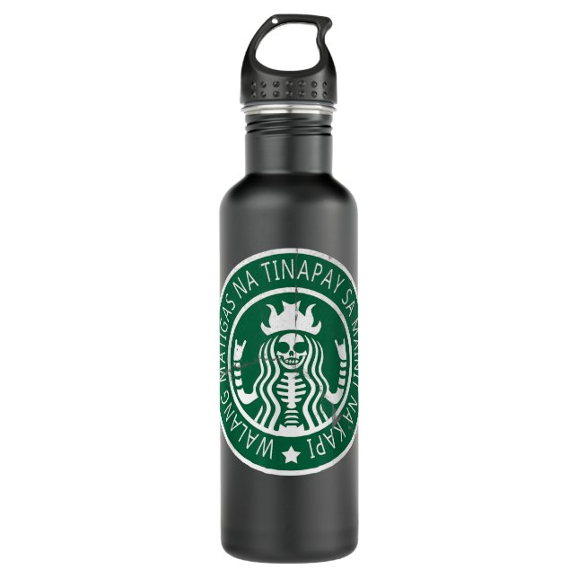 Filipino  Philippines T Funny Coffee Lovers  Stainless Steel Water Bottle (Front)