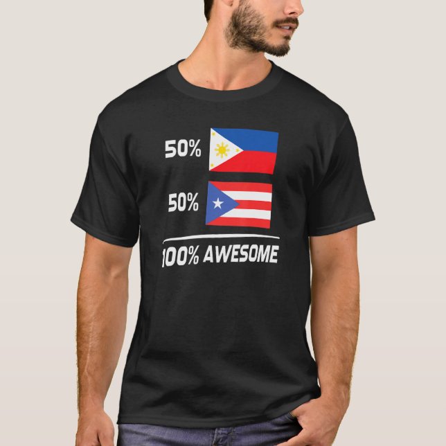 Filipino Puerto Rican Flag Philippines Puerto Rico T-Shirt (Front)