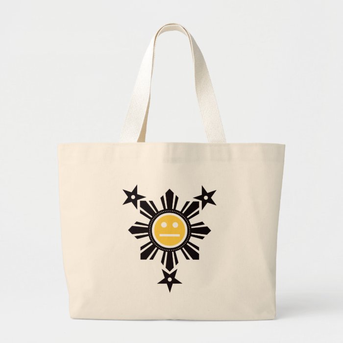 Filipino Sun and Stars Face   Black and Yellow Bags