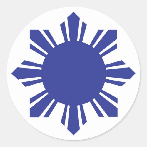 Filipino Sun _ Blue Classic Round Sticker