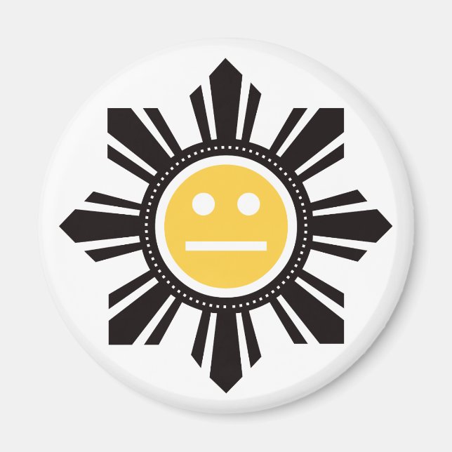 Filipino Sun Face - Yellow Magnet (Front)