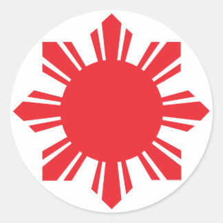 Filipino Sun - Red Classic Round Sticker