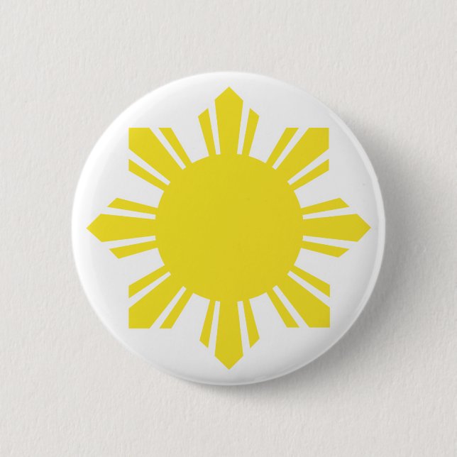 Filipino Sun - Yellow Pinback Button (Front)
