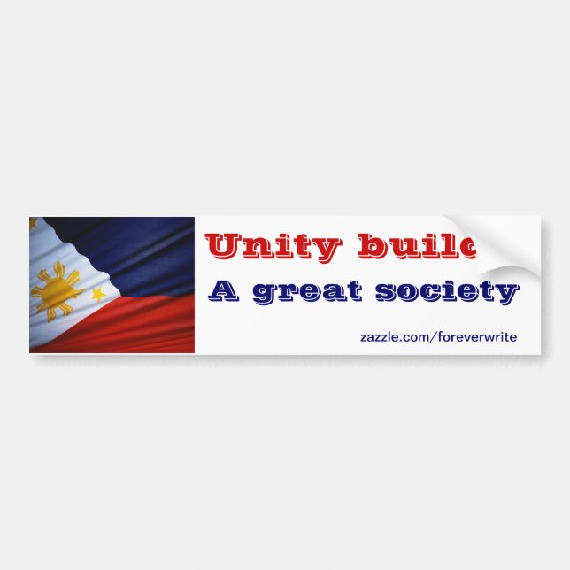 filipino unity bumper sticker (Front)