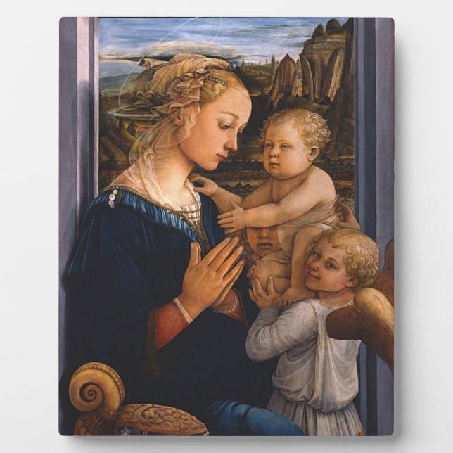 Filippo Lippi- Madonna And Child With Two Angels Plaque (Front)