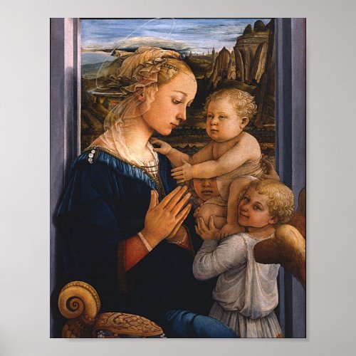 Filippo Lippi_ Madonna And Child With Two Angels Poster