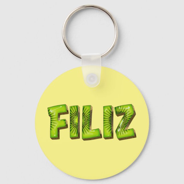 Filiz Name Kiwi Design Key Fans Keychain (Front)