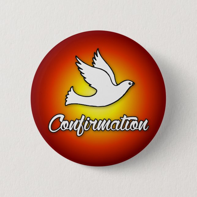 Fill Button, Religious Dove on Red, Confirmation Button (Front)