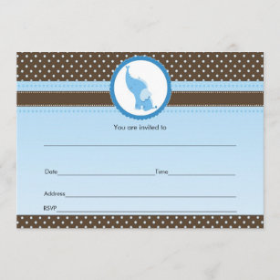 Fill in blanks invitation  elephant blue brown