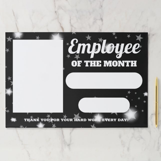 Fill-in employee of the month photo display paper pad (Insitu)