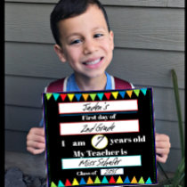 Fill in first day of school picture sign dry erase board