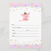 Fill in invitation fairy pink gold