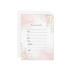Fill in invitation pink gold floral watercolor