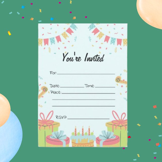 Fill in The Blank Birthday Invitation (Creator Uploaded)