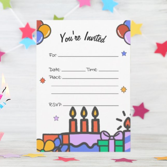 Fill In The Blank Birthday Invitation (Creator Uploaded)