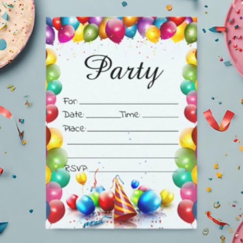 Fill In The Blank Birthday Invitation