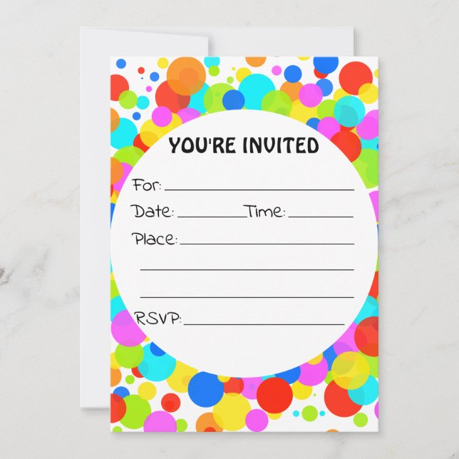 Fill in The Blank Birthday Invitation (Front)