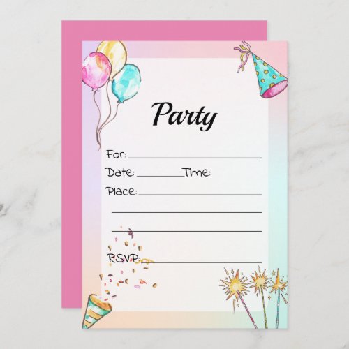 Fill In The Blank Birthday Invitation