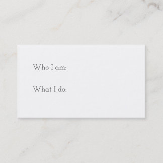 Fill in the blank business card