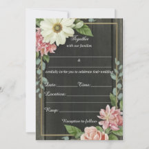 Fill In The Blank Floral Rustic Wedding Invitation
