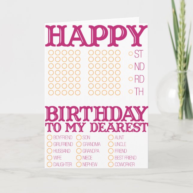Fill in the blank Happy Birthday! Card (Front)