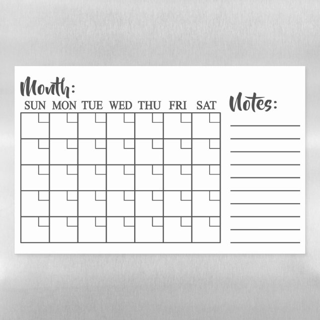 Fill In The Blank Month 2024 Calendar Magnetic Dry Erase Sheet (Horizontal)