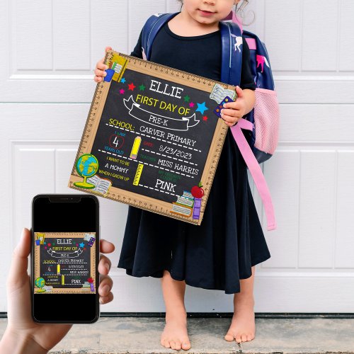Fill in the Blank Sign for First Day of Preschool