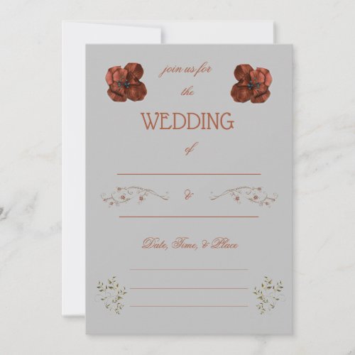 Fill in the Blank Wedding Invitation 