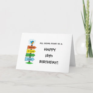 Fill-In The Signs Fun 18th Birthday Card