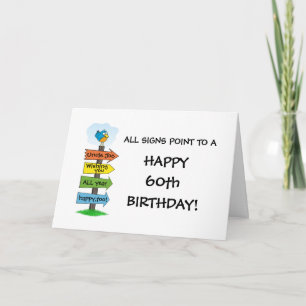 Fill-In The Signs Fun 60th Birthday Card