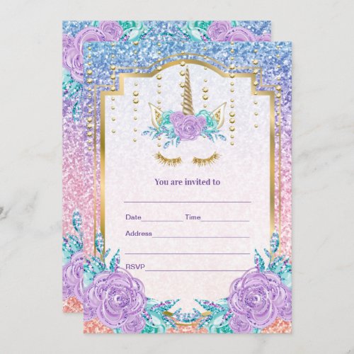 Fill in Unicorn  Invitation