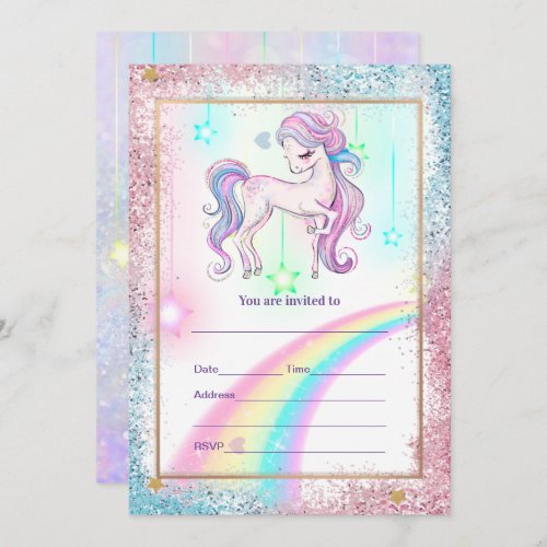 Fill in Unicorn  Invitation