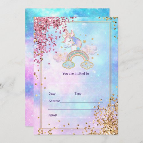 Fill in Unicorn  Invitation