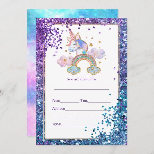 Fill in Unicorn  Invitation