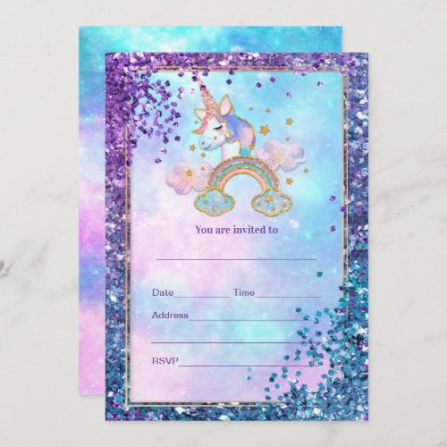 Fill in Unicorn  Invitation