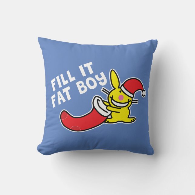 Fill It Fat Boy Throw Pillow (Front)