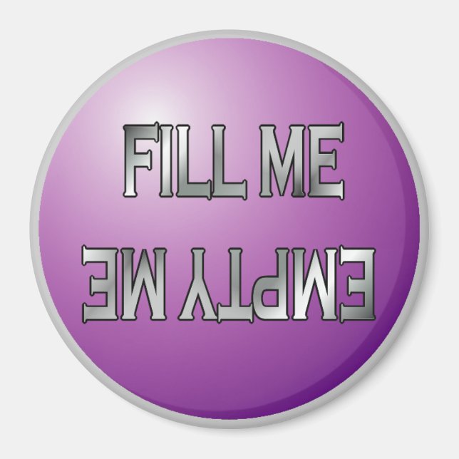Fill me-Empty me Purple dishwasher magnet (Front)