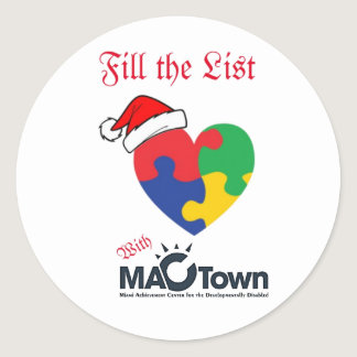 Fill the List with MACTown, Classic Round Sticker