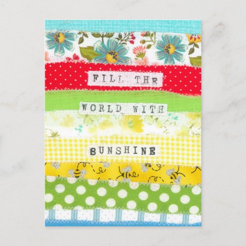 Fill the world with sunshine inspirational message postcard