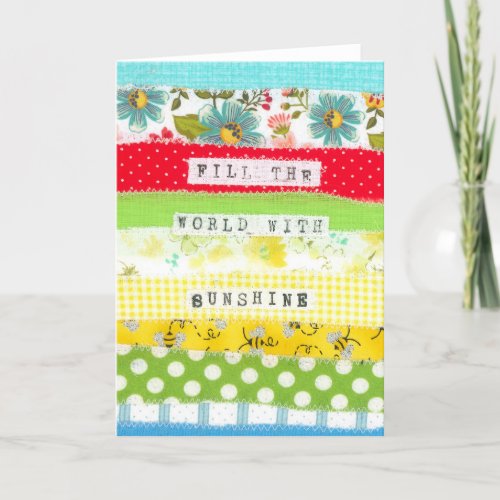 Fill the world with sunshine inspirational message thank you card