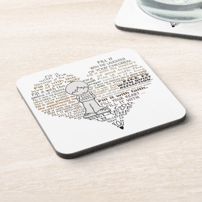 Fill Your Heart Beverage Coaster (Left Side)