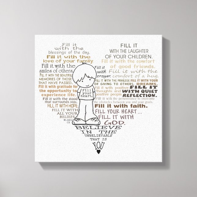 Fill Your Heart Canvas Print (Front)