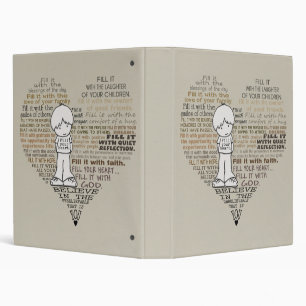 Fill Your Heart-Tan 3 Ring Binder