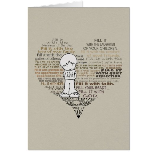 Fill Your Heart-Tan Cards (Front)
