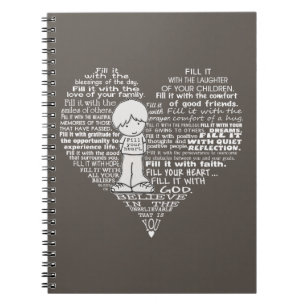 Fill Your Heart-White Letters Notebook