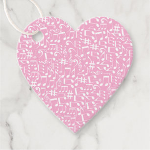 Fill Your Heart With Music Dancing White Notes Favor Tags