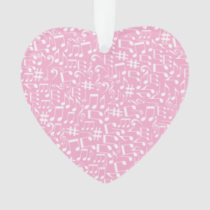 Fill Your Heart With Music Dancing White Notes Ornament