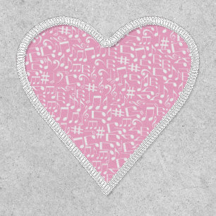Fill Your Heart With Music Dancing White Notes Patch