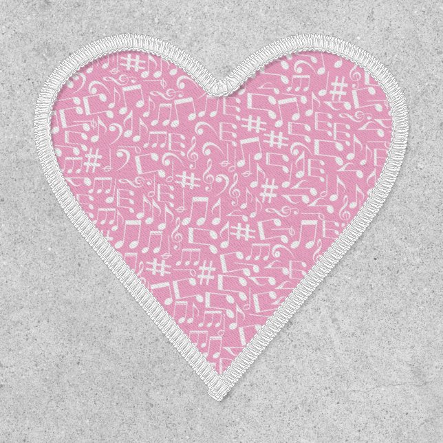 Fill Your Heart With Music Dancing White Notes Patch (Front)